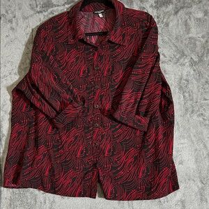 Notations Black and Red Swirl Blouse size 22